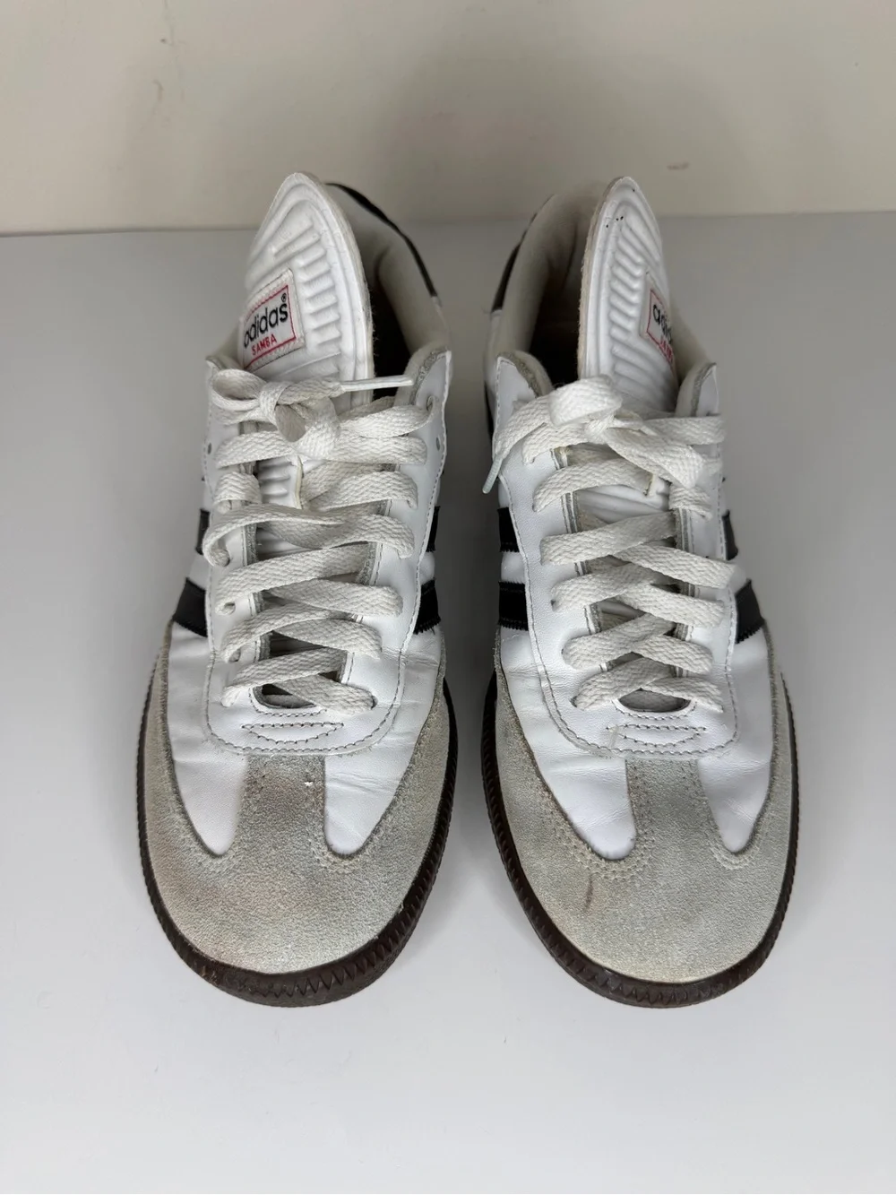 Adidas Samba Classic Mens Size 8 White Black Athletic Leather Shoes Sneakers
